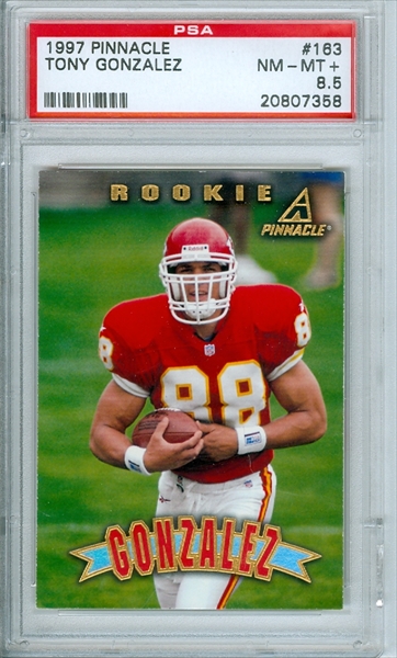 Tony Gonzalez Pinnacle Platinum Red Rookie order Card PSA 9